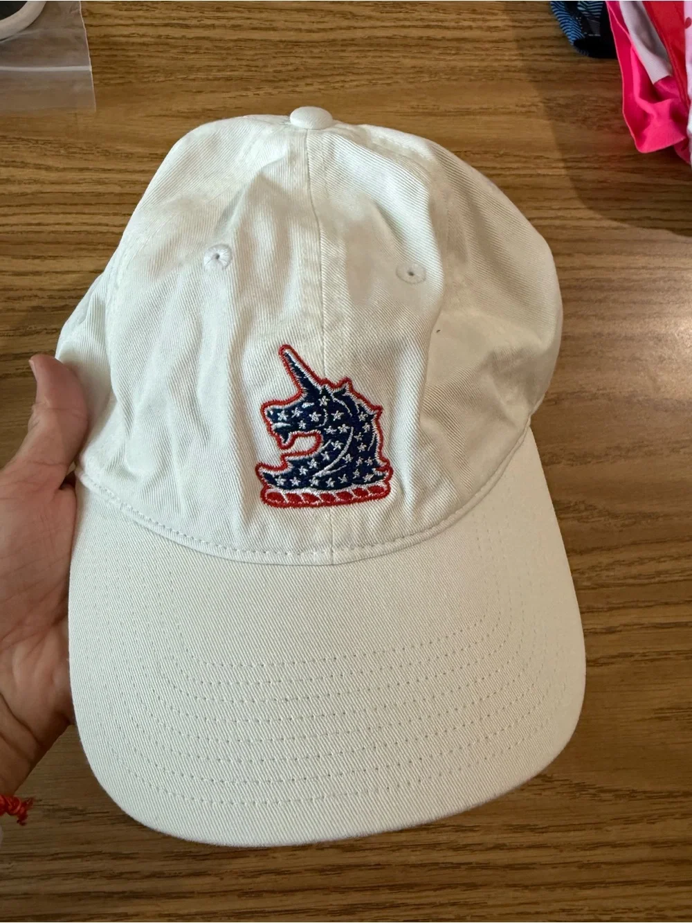 Adidas Boston Marathon Baseball Cap with American Flag Unicorn Patch